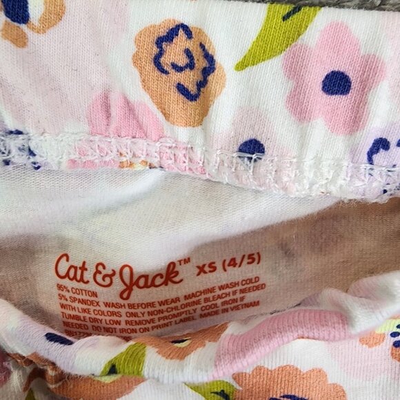 2 Pack Girls Cat & Jack Pink Floral Bike Shorts Mid Rise 5" Inseam XS (4-5) - Picture 4 of 11